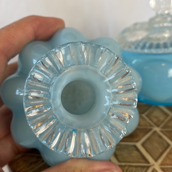 Fenton Blue and Clear Glass Set 🩵🤍 3 Pieces! - Picture 6 of 8